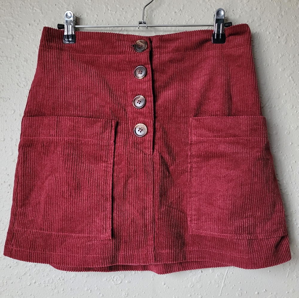 Pink Lily Corduroy Skirt